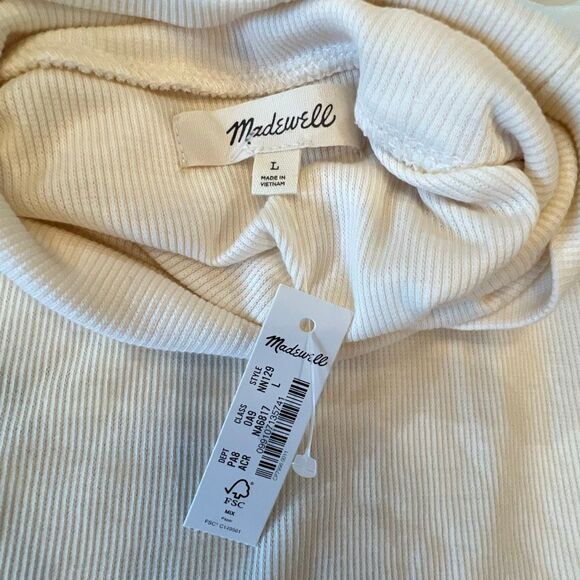 Madewell Turtleneck Long-Sleeve Tee Antique Cream NWT Size Large - Picture 3 of 6